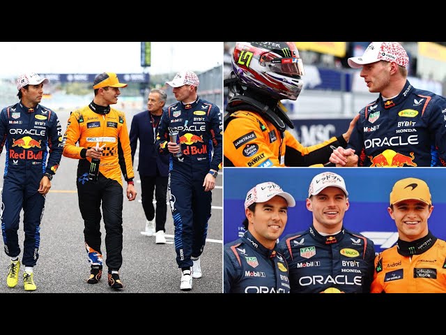 Max Verstappen Checo Perez & Lando Norris after Qualifying | Behind the scenes #JapaneseGP