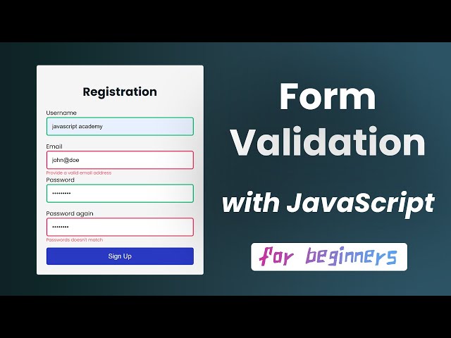 Form validation using Javascript on the client side for beginners