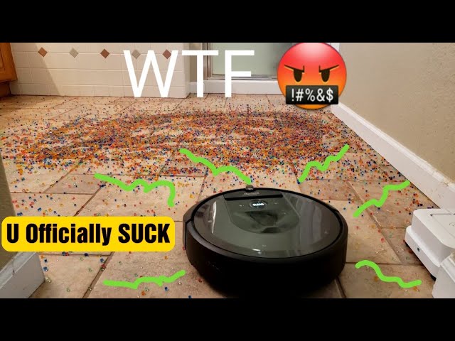 I covered my FLOOR with 50,000 Orbeez and regret it 😔 - Will the Roomba Survive 🤔
