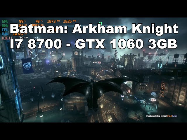 Batman: Arkham Knight - GTX 1060 3GB - I7 8700 - 1080p - CYBERPOWERPC Review