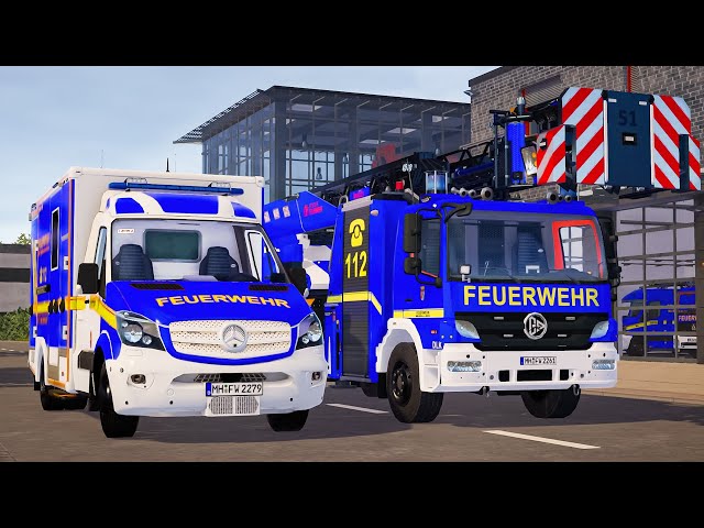Blue Emergency Call 112 - Bonn Firefighters, Ambulances on Duty! 4K