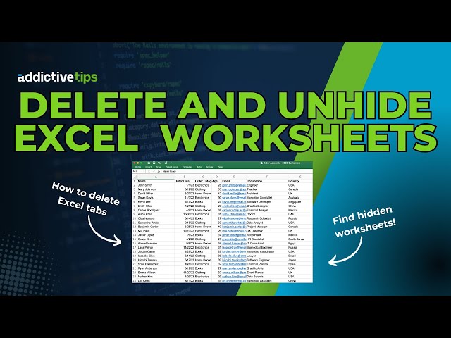How to Delete Excel Worksheets and Unhide Tabs | Multiple Methods for 2023