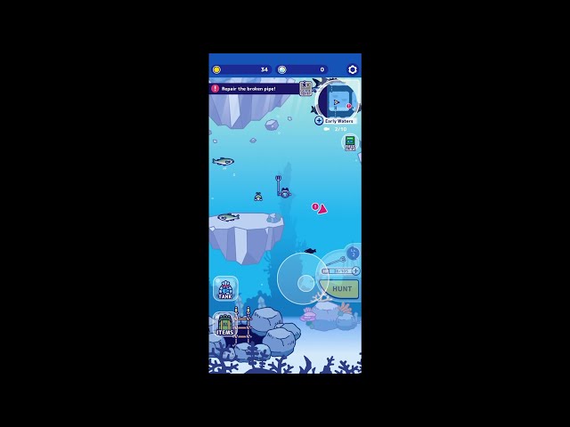 Deep Sea Hunt: Diving RPG (by G.Gear.inc) - free adventure game for Android - gameplay.