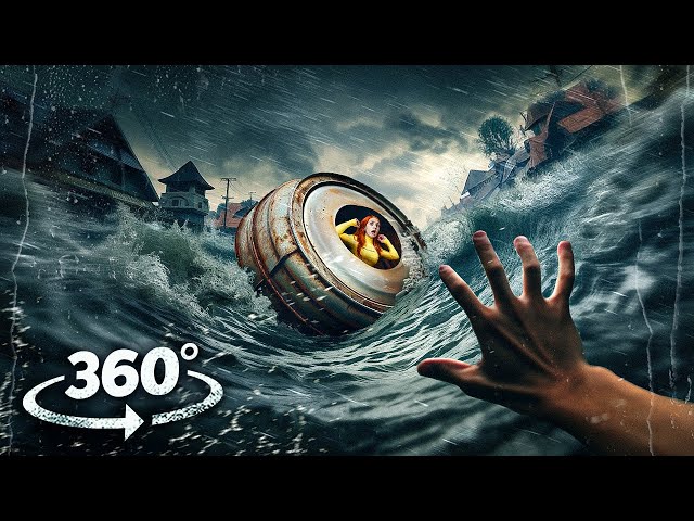 360° Flood Barrel Ride Roller Coaster with Girlfriend VR 360 Video 4K Ultra HD