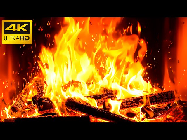 🔥 Fireplace with Relaxing Crackling Logs and Serene Ambiance for Comfort 🔥 Cozy Burning Fireplace 4K