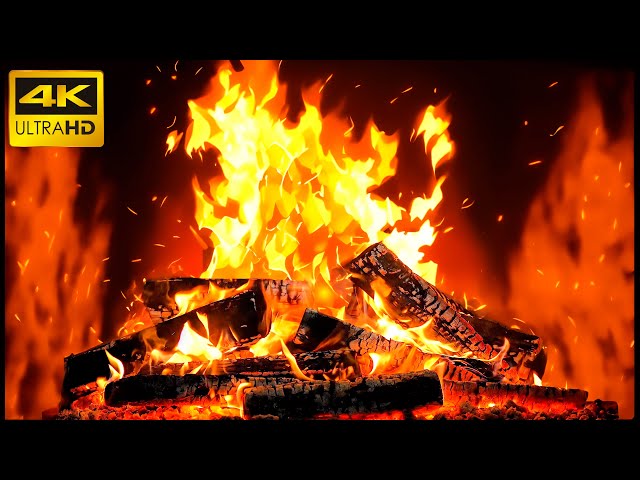 🔥 Burning Fireplace with Soothing Sounds of Crackling Logs and Relaxing Atmosphere 🔥 Fireplace 4K