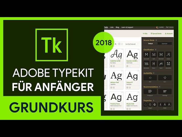 Adobe Typekit 2018 Grundkurs für Anfänger (Tutorial)