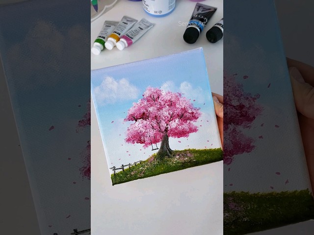Tree acrylic painting technique #art #painting #paintingtutorial