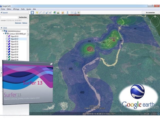 Visualizing Surfer 13 data in Google Earth