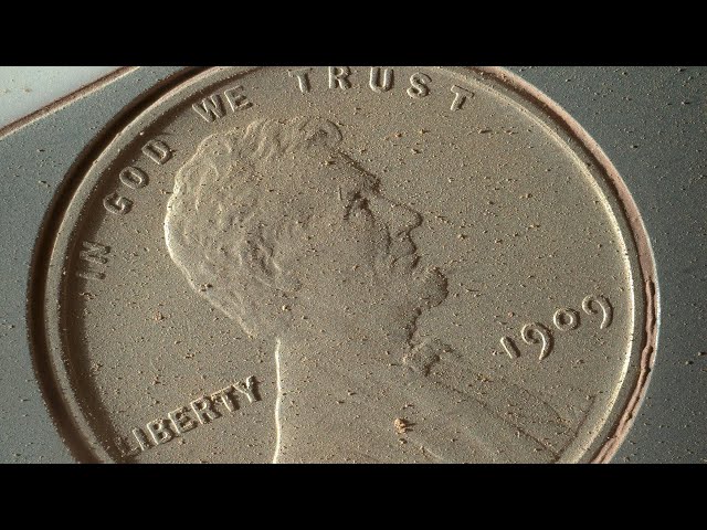 Mars Coin photographed by Curiosity Rover. The Journey of a 1909-year Penny