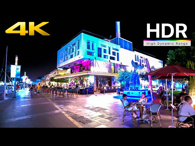 Night Walk Limassol Marina - Saripolou Square - Cyprus【4K HDR 】