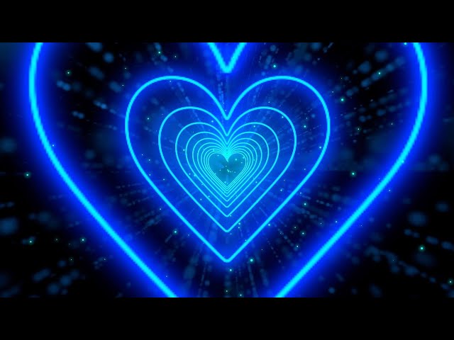 Neon Heart Background💙Blue Heart Tunnel Background | Wallpaper Heart Video Background