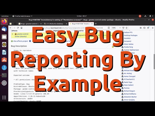 Easy Bug Reporting By Example on Ubuntu