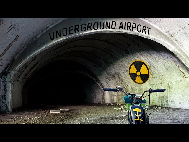 ✅Found an UNDERGROUND AERODROME at the Nuclear Test Site☢️Traveling on homemade bicycles with engine