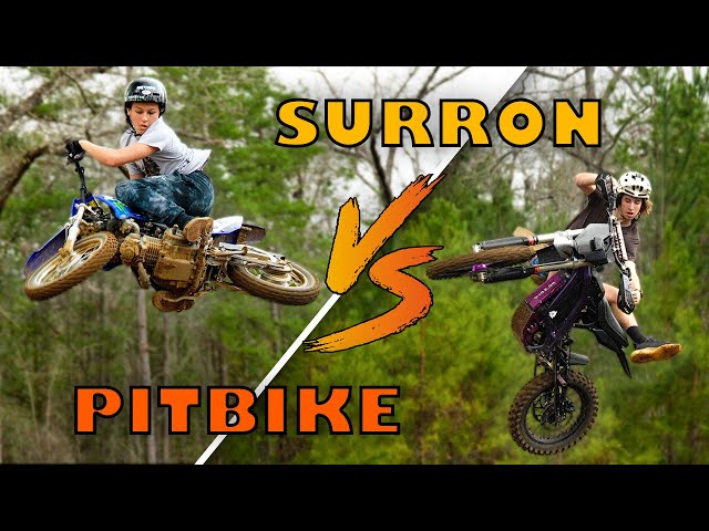 Surron VS Pitbike Battle | Huge Backyard Jumps | Haiden And Duffe Are Back!