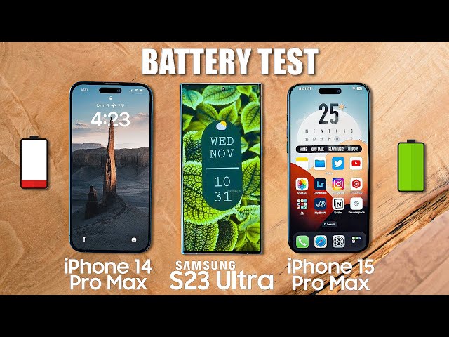 iPhone 15 Pro Max vs Galaxy S23 Ultra vs iPhone 14 Pro Max - BATTERY TEST