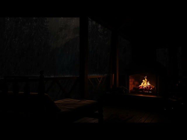 🌧️Cozy Cabin Ambience with Rain and Fireplace for Study and Work - Unwind and Concentrate
