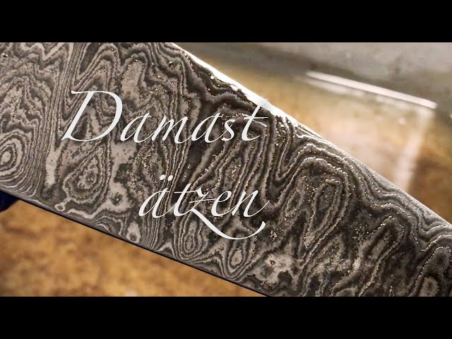 Damascus chef knife 8 | damascus etching, iron 3 chloride, coffee, damascus, knife making