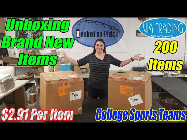 Via Trading Unboxing OF 2 BOXES NCAA College Merchandise Brand New - Paid $581.00 Online Re-selling