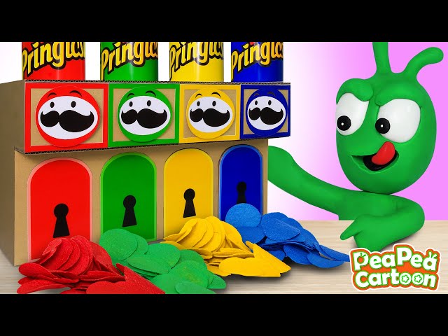 Pea Pea Explores Colorful Pringles Potato Chips - Kid Learning - Pea Pea Cartoon