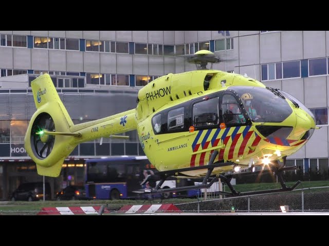 Start Lifeliner 5 [PH-HOW] bij Maastricht UMC+ met coronapatiënt naar UMCG + Ambulance 24-135