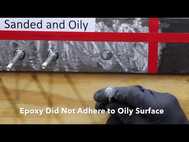 How much does rust and oil effect epoxy performance? Let's find out!