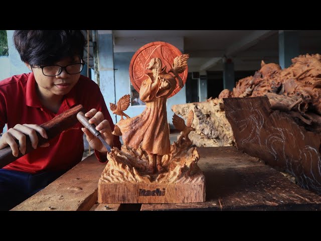 Wood Carving - Naruto: Sculpting ITACHI UCHIHA from a piece of Wood.