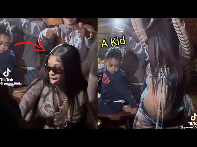 Female Rapper Sexy Red Twerks In Front Of Kid