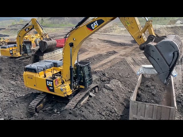 Caterpillar 352F Excavator Loading Trucks - 90 Minutes Movie