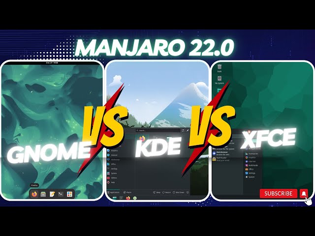 Manjaro 22.0 : GNOME vs KDE vs XFCE (RAM Consumption)