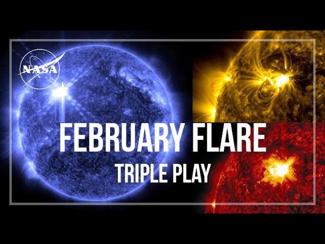 NASA's SDO Captures a February Solar Flare Triple Play