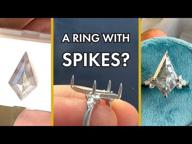 5 carat “salt & pepper” kite shape diamond. Stone setting in platinum tutorial.