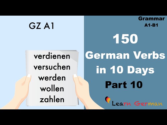 150 Verbs in 10 days Part 10 | Goethe Zertifikat A1 | Learn German | A1-B1 | Grammar