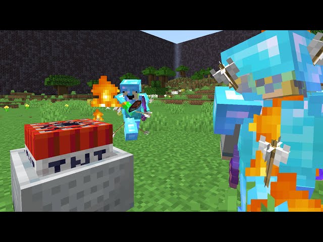Practicing TNT Minecart PVP