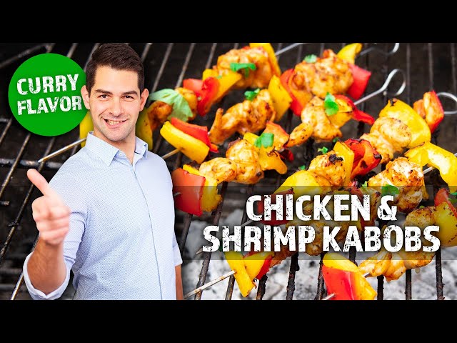 Grilled Chicken and Shrimp Kabobs Recipe - Super Easy on the BBQ #Ad