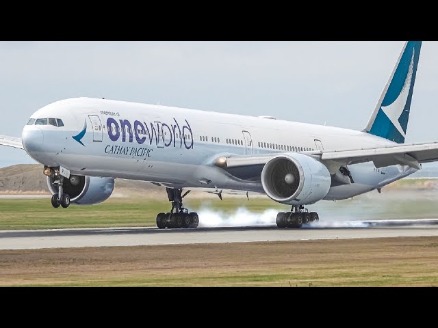 28 VERY WINDY LANDINGS from UP CLOSE | Vancouver Airport Plane Spotting [YVR/CYVR]