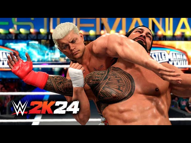 WWE 2K24 Cody Rhodes Vs Roman Reigns AT Wrestlemania Roman Move Thief