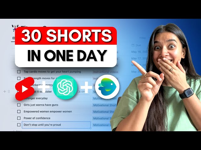 Bulk create 30 YouTube Shorts in one day with ChatGPT and InVideo