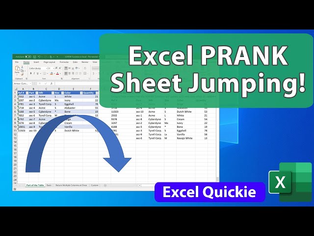 Excel Prank - Sheet Jumping to Fun - Excel Quickie 60