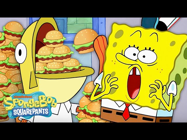 SpongeBob Characters Eating TOO MUCH FOOD for 30 Minutes Straight 😱 | SpongeBob