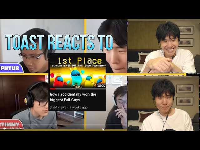 Disguised Toast REACTS to his Fall Guys Tournament video with Twitch Chat