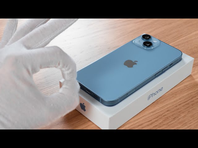 Apple iPhone 14 Unboxing 128 GB Blue + Setup + Comparison ASMR