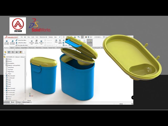 SOLIDWORKS Tutorial - Milk Powder Container - Lid 1 + Seal 2/3