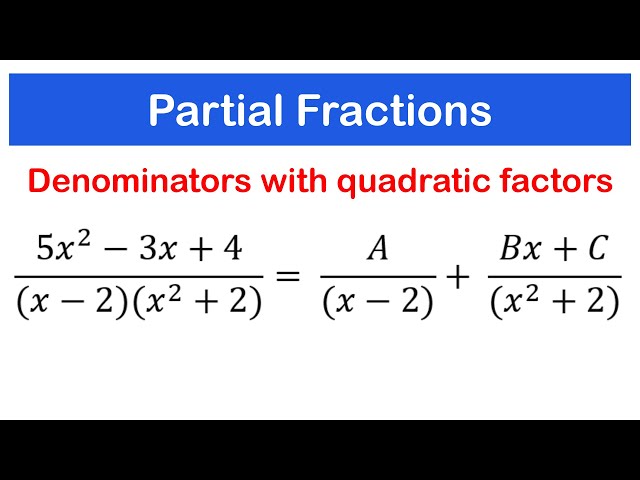 Partial Fractions - Denominator with quadratic factors | SHS 1 ELECTIVE MATH