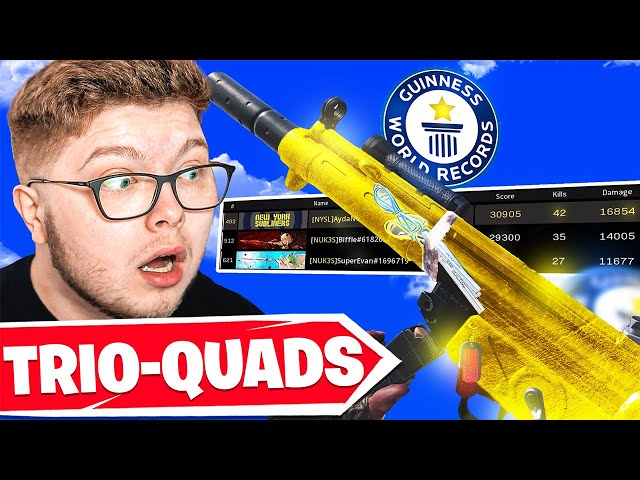 I KILLED 42 PLAYERS IN THE *WORLD RECORD* TRIO-QUADS GAME 🤯