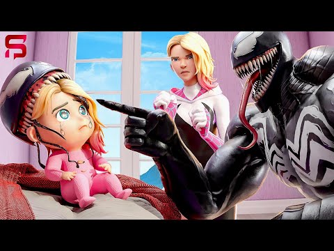 Spider-Gwen & Venom's SYMBIOTE BABY is GROUNDED FOR LIFE.. Fortnite