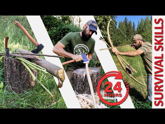 Live Tree to PRIMITIVE BOW in 24hrs - All Natural Materials