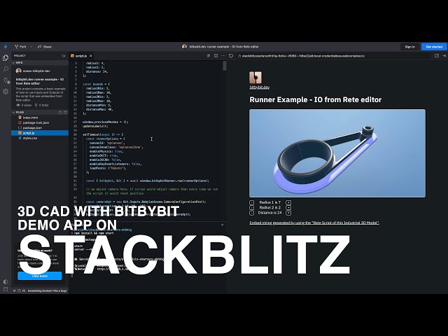 StackBlitz 3D CAD Demo - BITBYBIT-RUNNER.JS