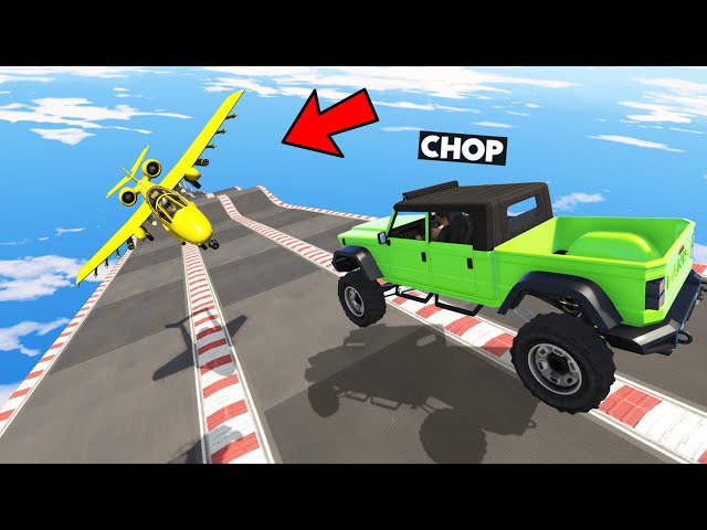 CHOP USED SUPER FAST CAR TO COMPLETE MEGA RAMP IN GTA 5