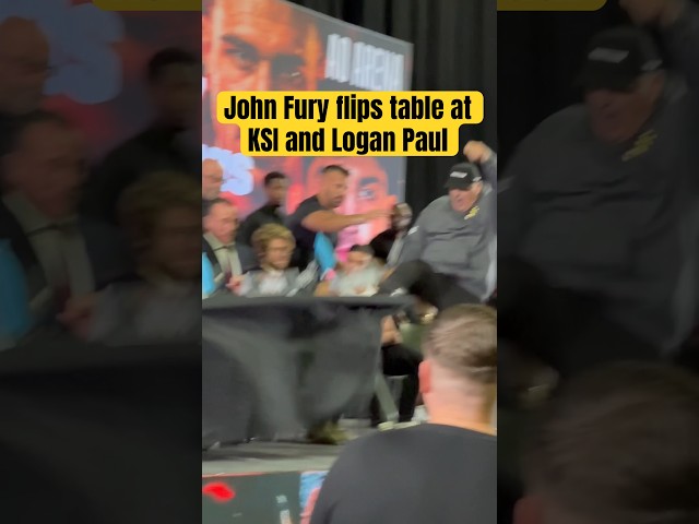 John Fury FLIPS TABLE at KSI vs Tommy Fury press conference